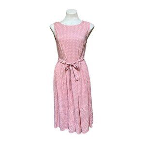 Circus NWT Irish Pink Midi Sleeveless Shirt Dress Polka Dots Sustainable Eco